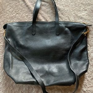 Cuyana black leather tote